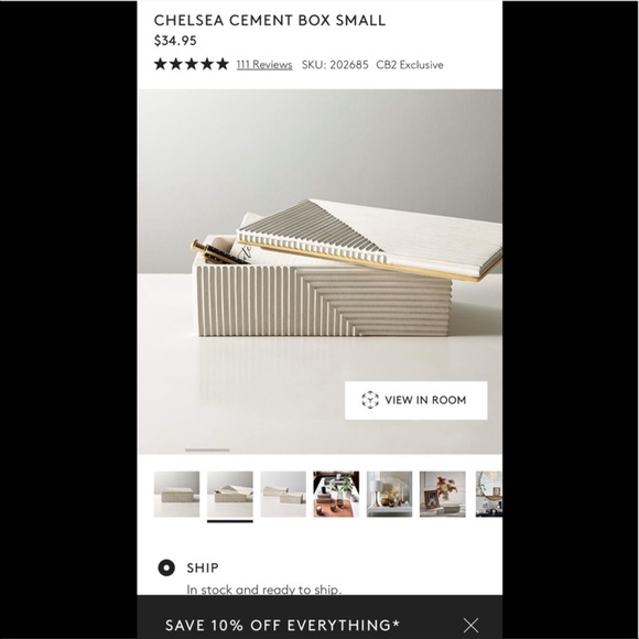 CB2 Accents Cb2 Chelsea Cement Box Poshmark